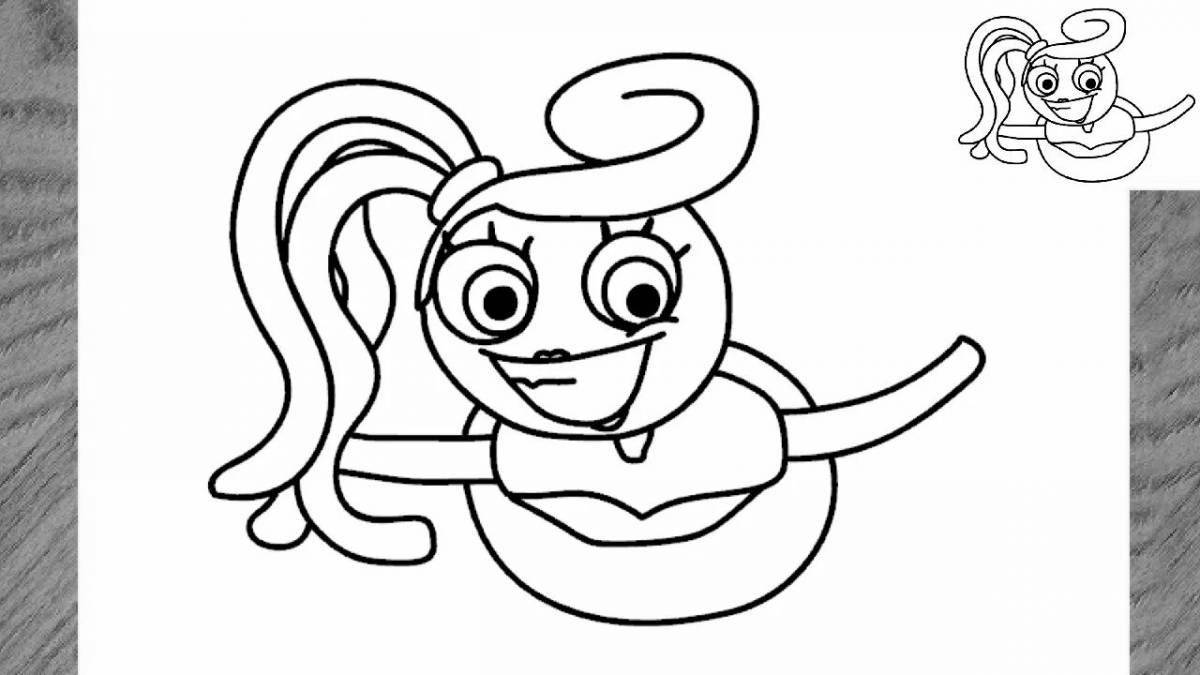 Разноцветная мамочка с длинными ногами, игра с маком