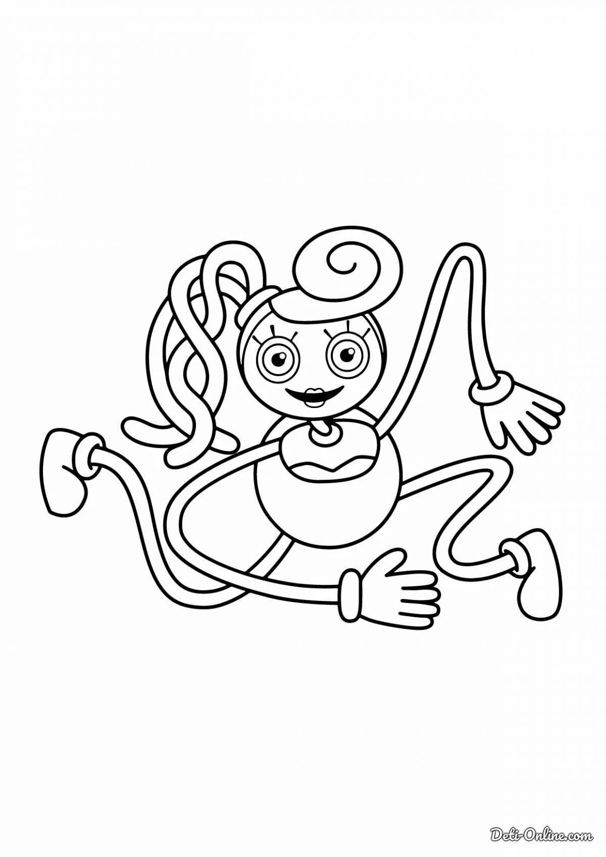 Радостная мамочка с длинными ногами, игра с маком