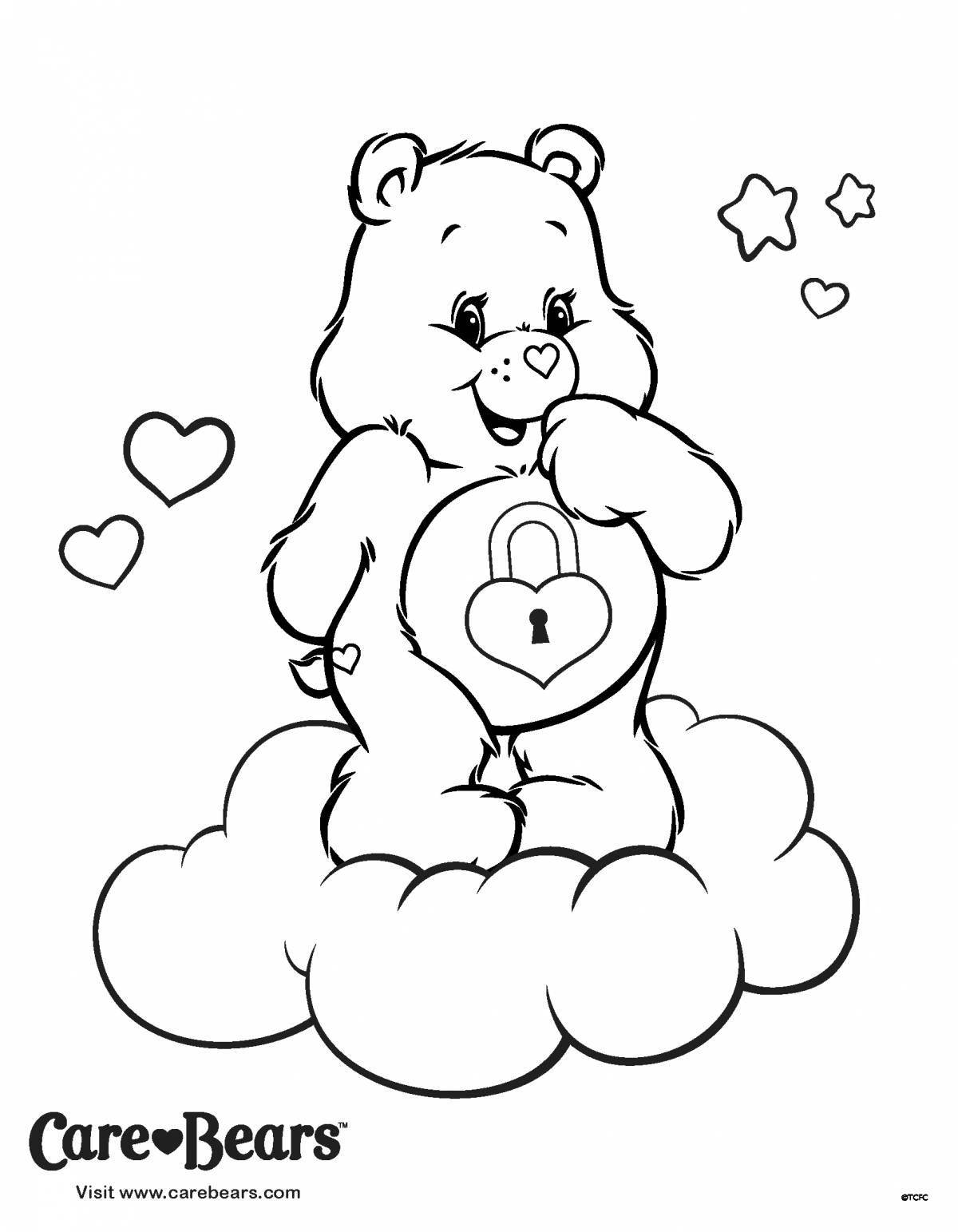 Soft teddy bear with heart coloring book