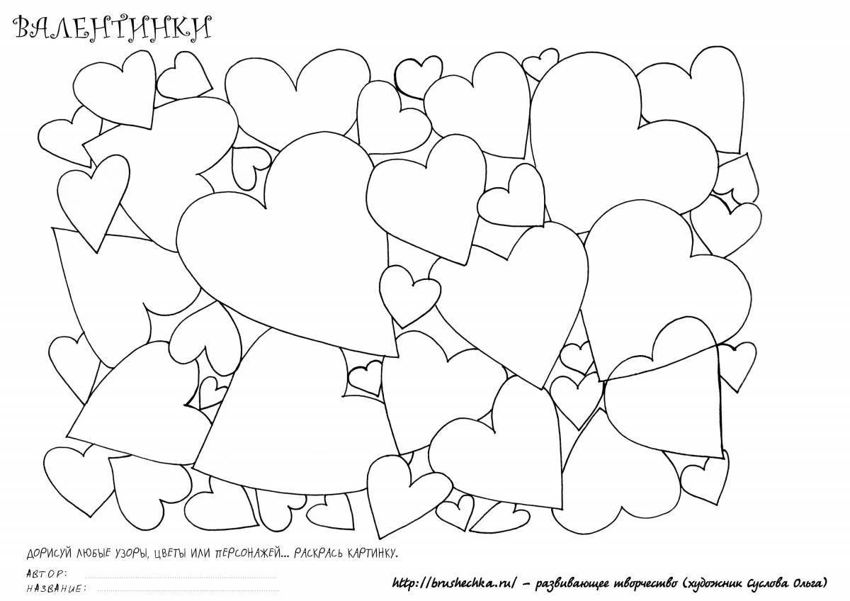 Adorable coloring game with heart numbers