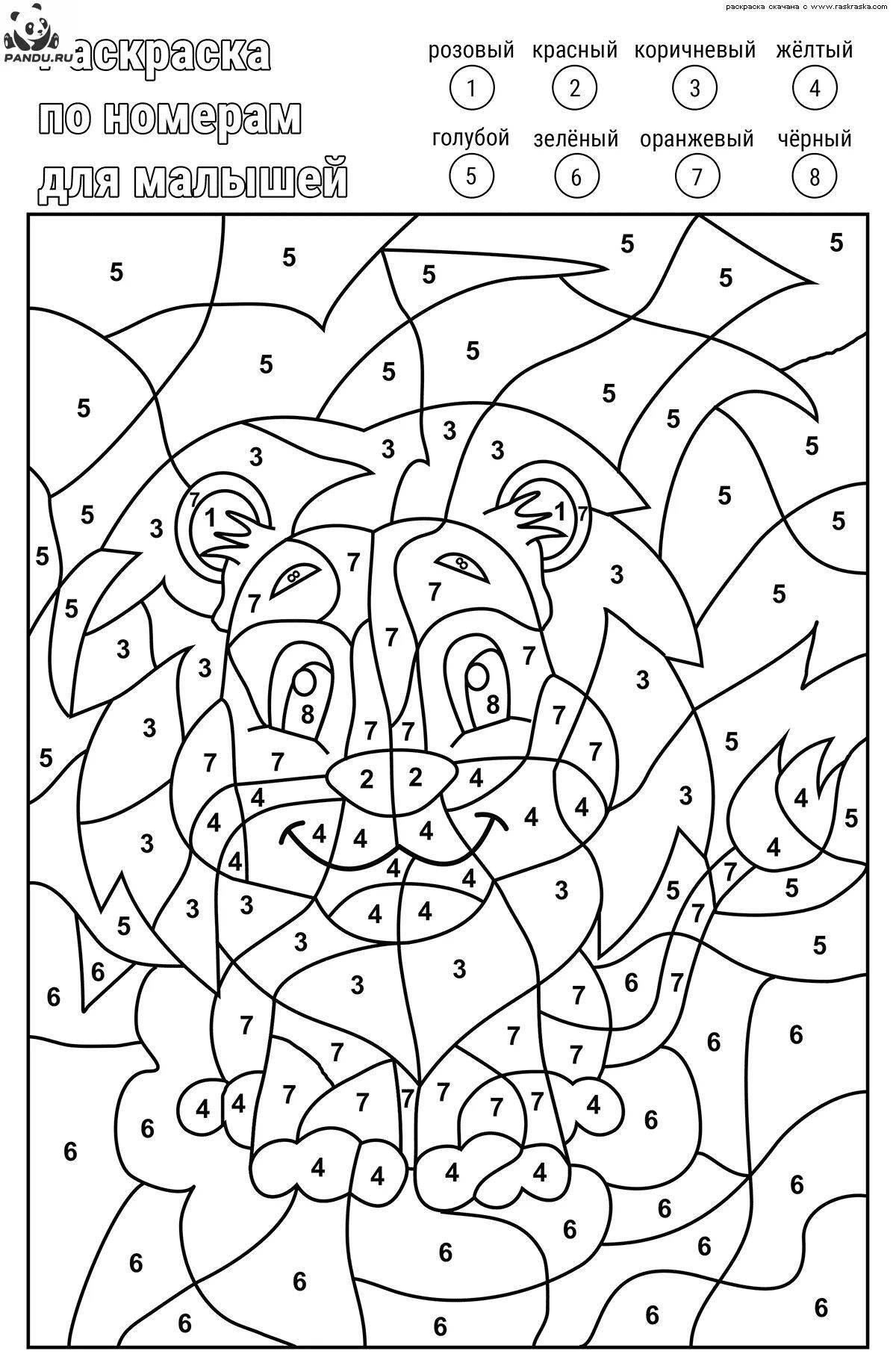 Magic number of hearts coloring page