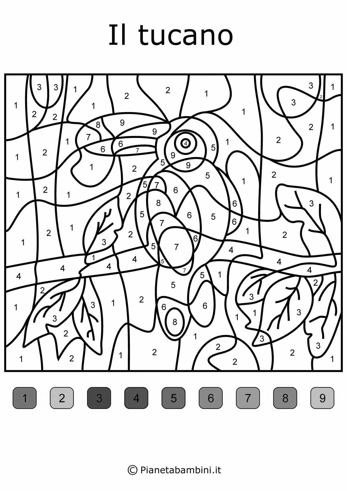 Lovely heart number game coloring game