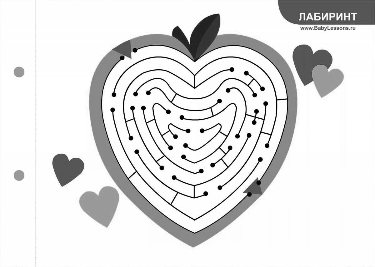 Fancy heart number coloring game