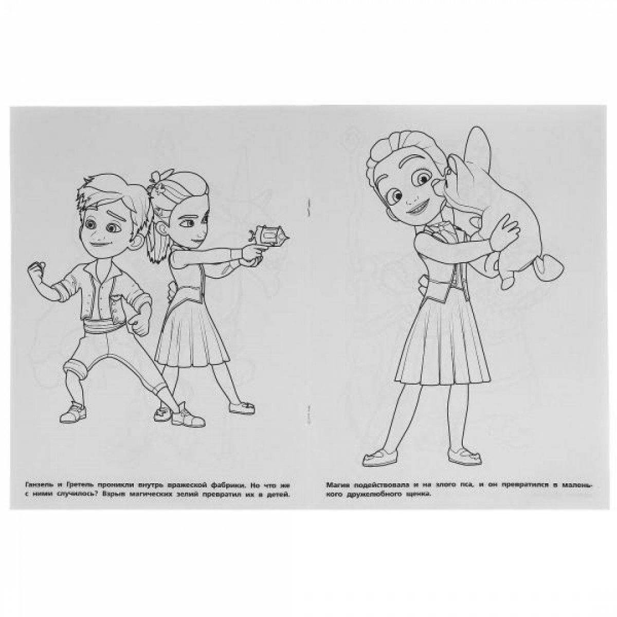 Radiant coloring page hansel and gretel magical agency