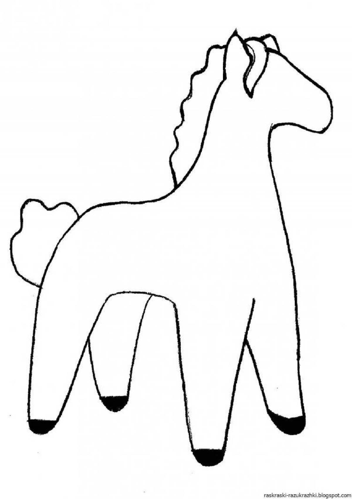 Раскраска лошадь веселая филимон для младенцев