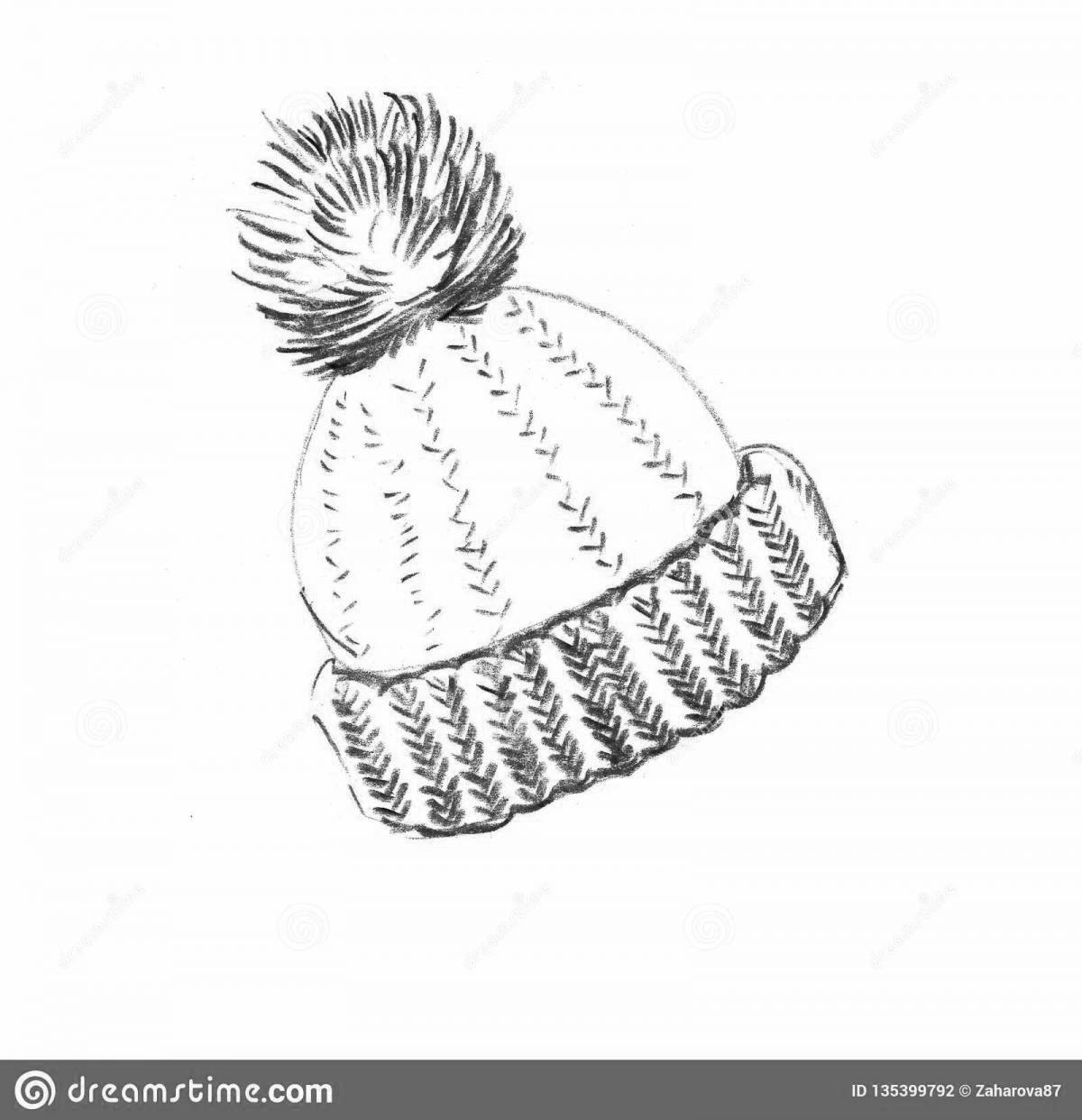 Cozy hat with pompom for kids