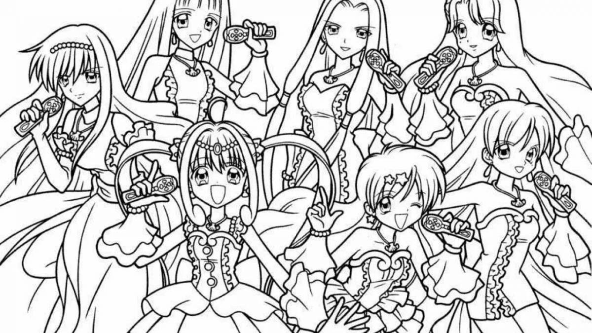 Charming anime coloring book for girls 7 years old
