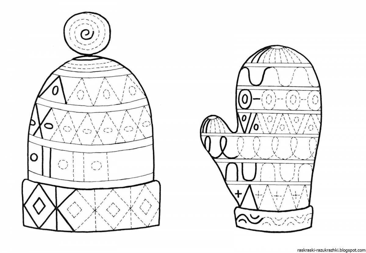 Игривая варежки и шапка-раскраска для младенцев