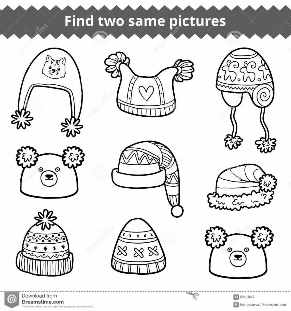 Gorgeous mittens and hat coloring book for kids