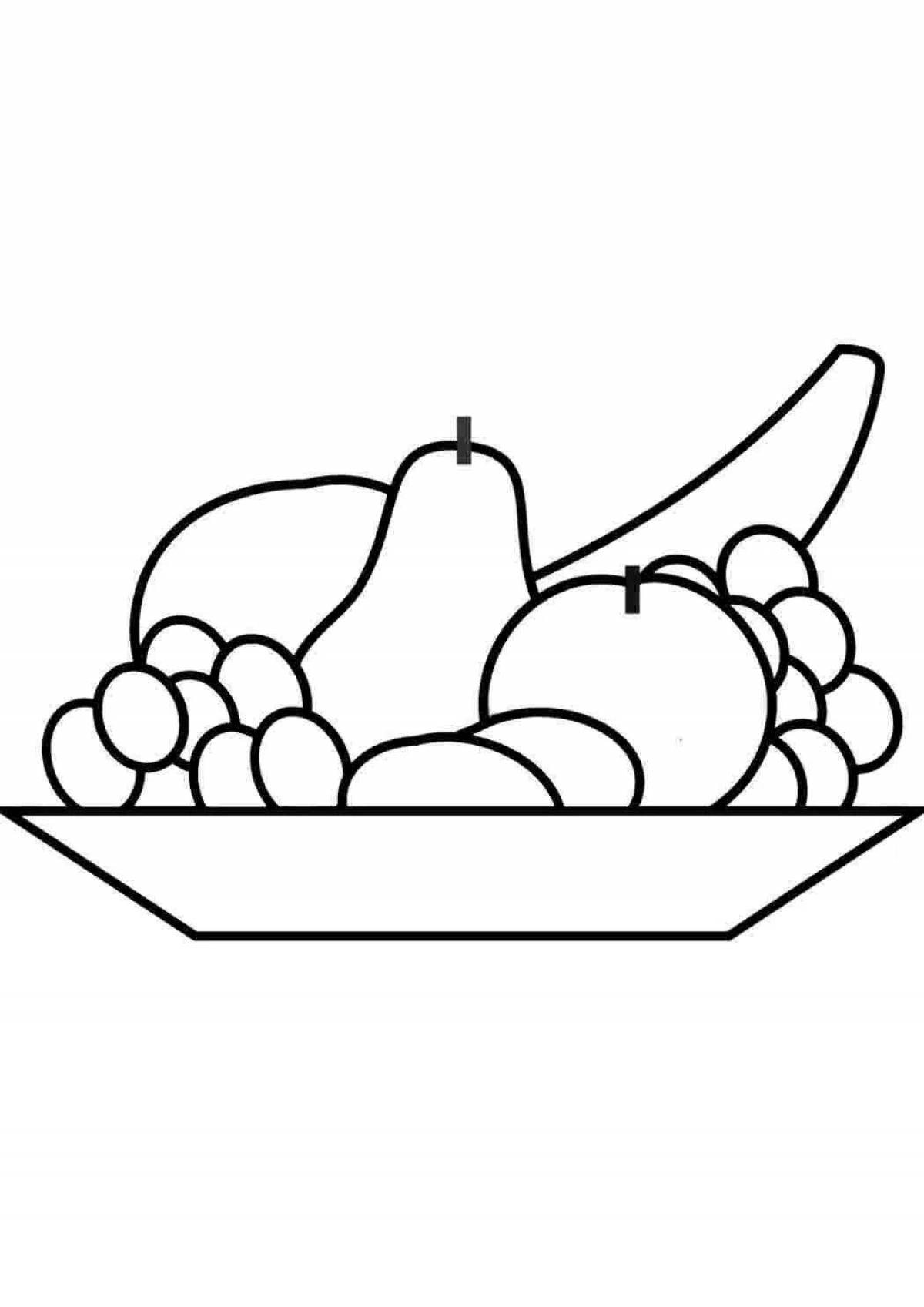 Фрукты и овощи на тарелке #10