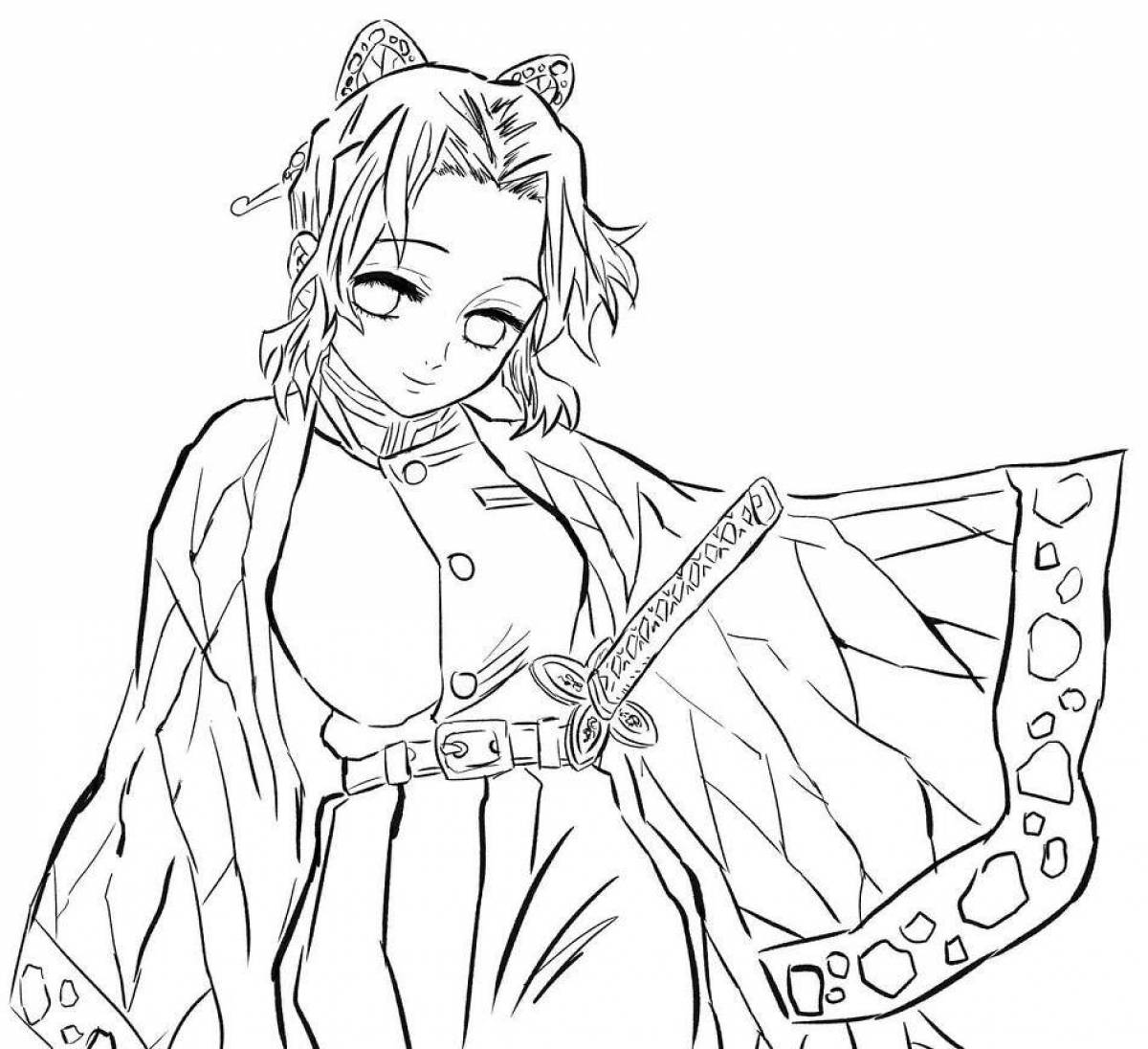 Photo Amazing coloring book for a blade that cuts demons by numbers