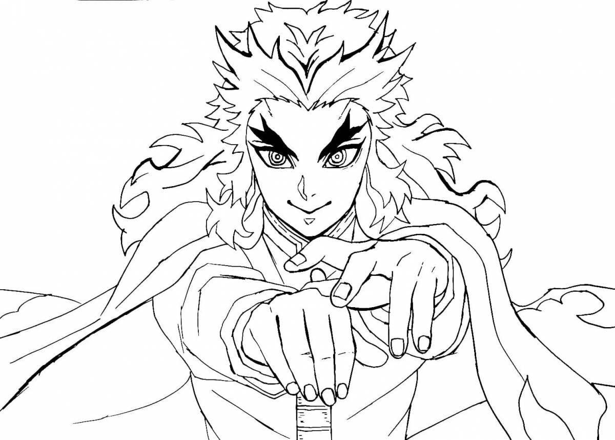 Photo Incredible coloring blade that cuts demons by numbers