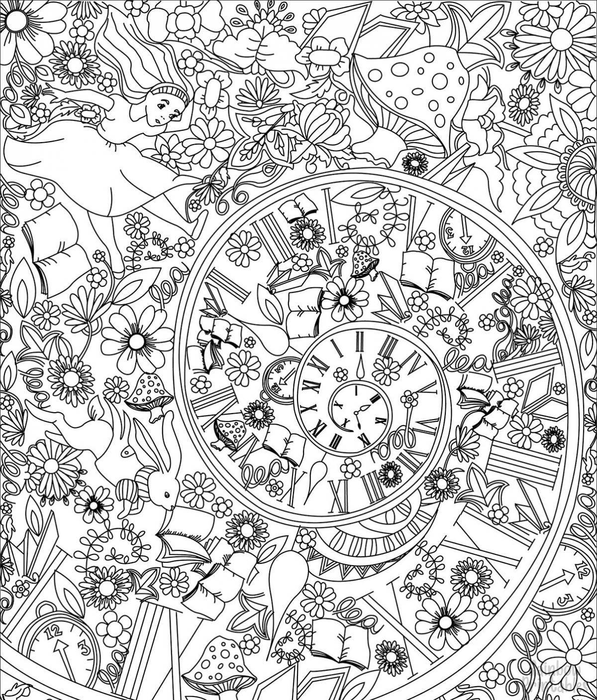 Charming coloring alice in wonderland antistress