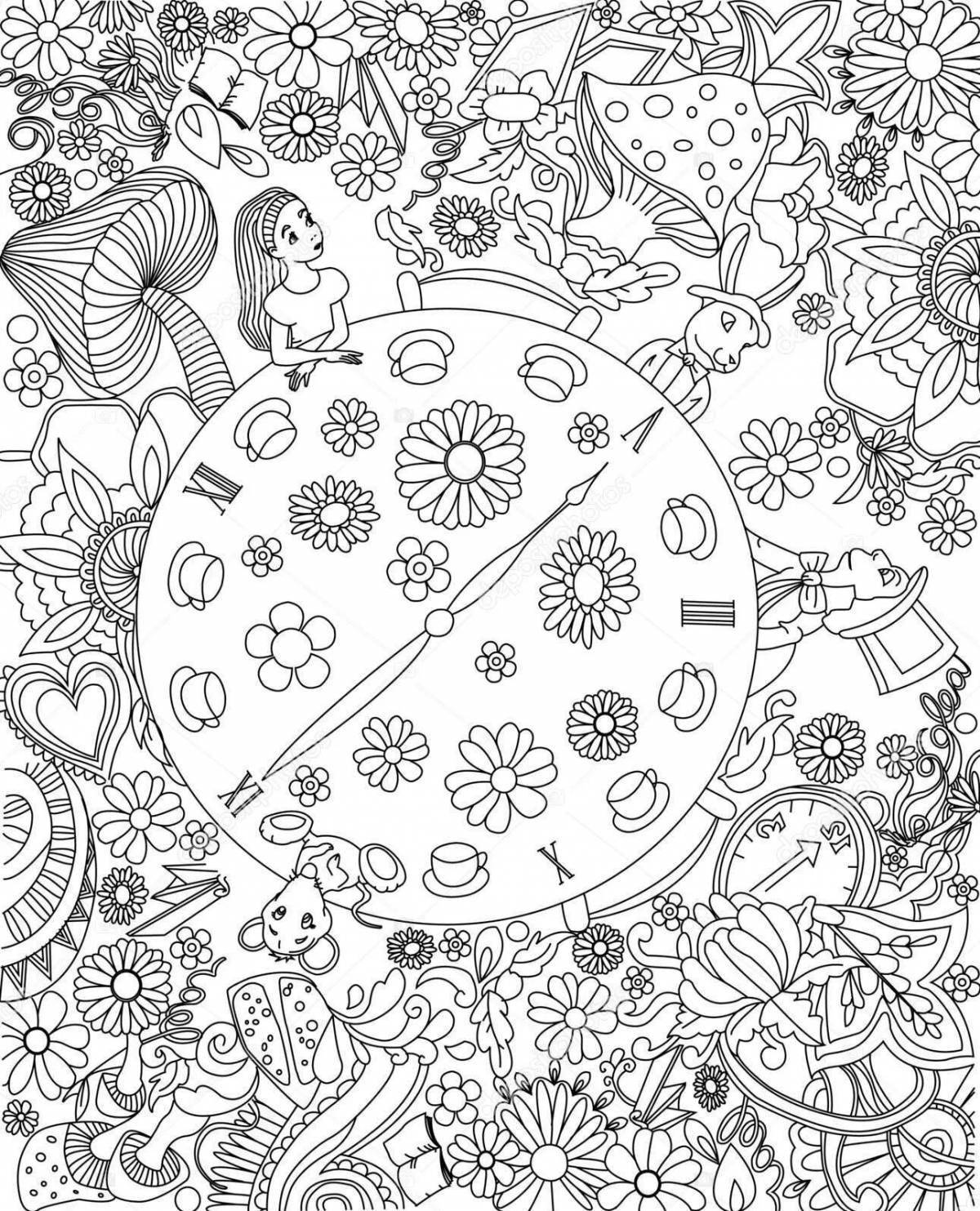 Colourful coloring alice in wonderland antistress