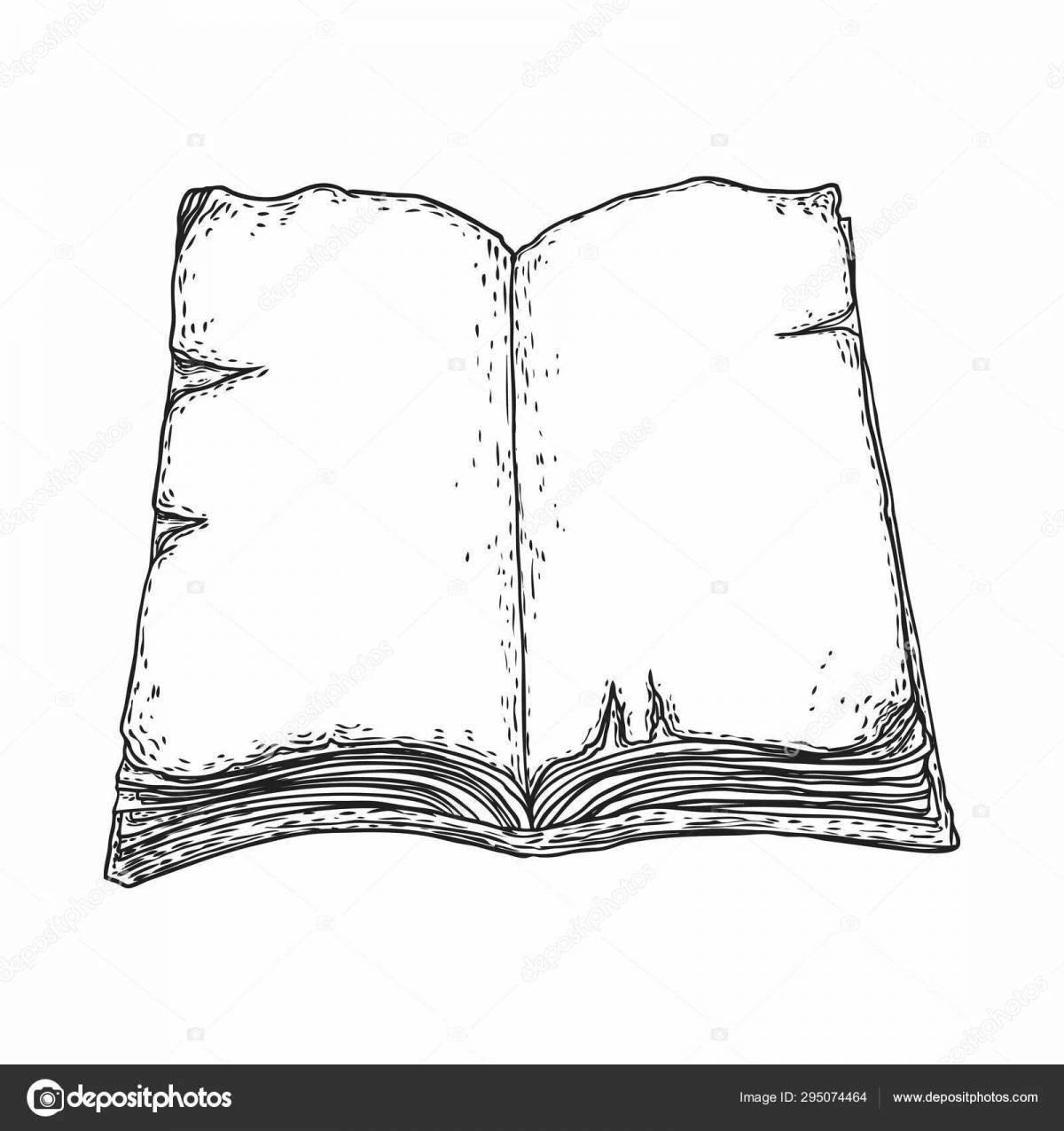 Gorgeous open book coloring page