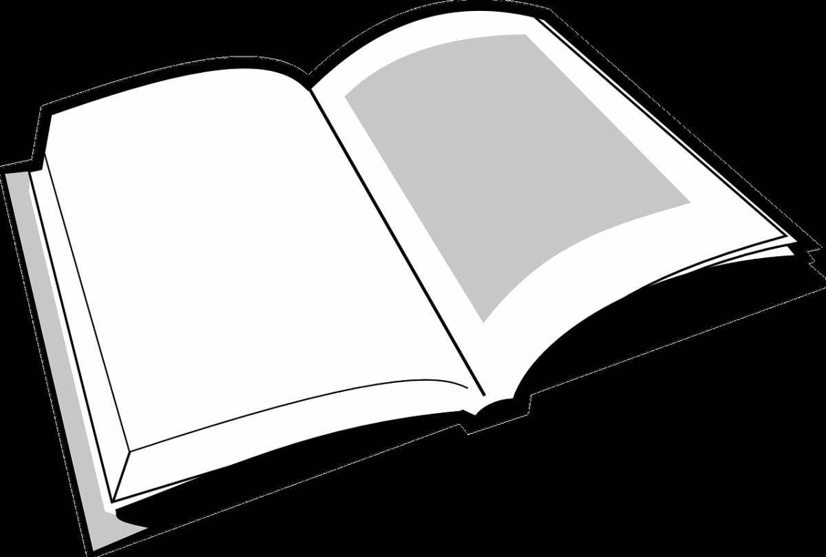 Open book coloring page