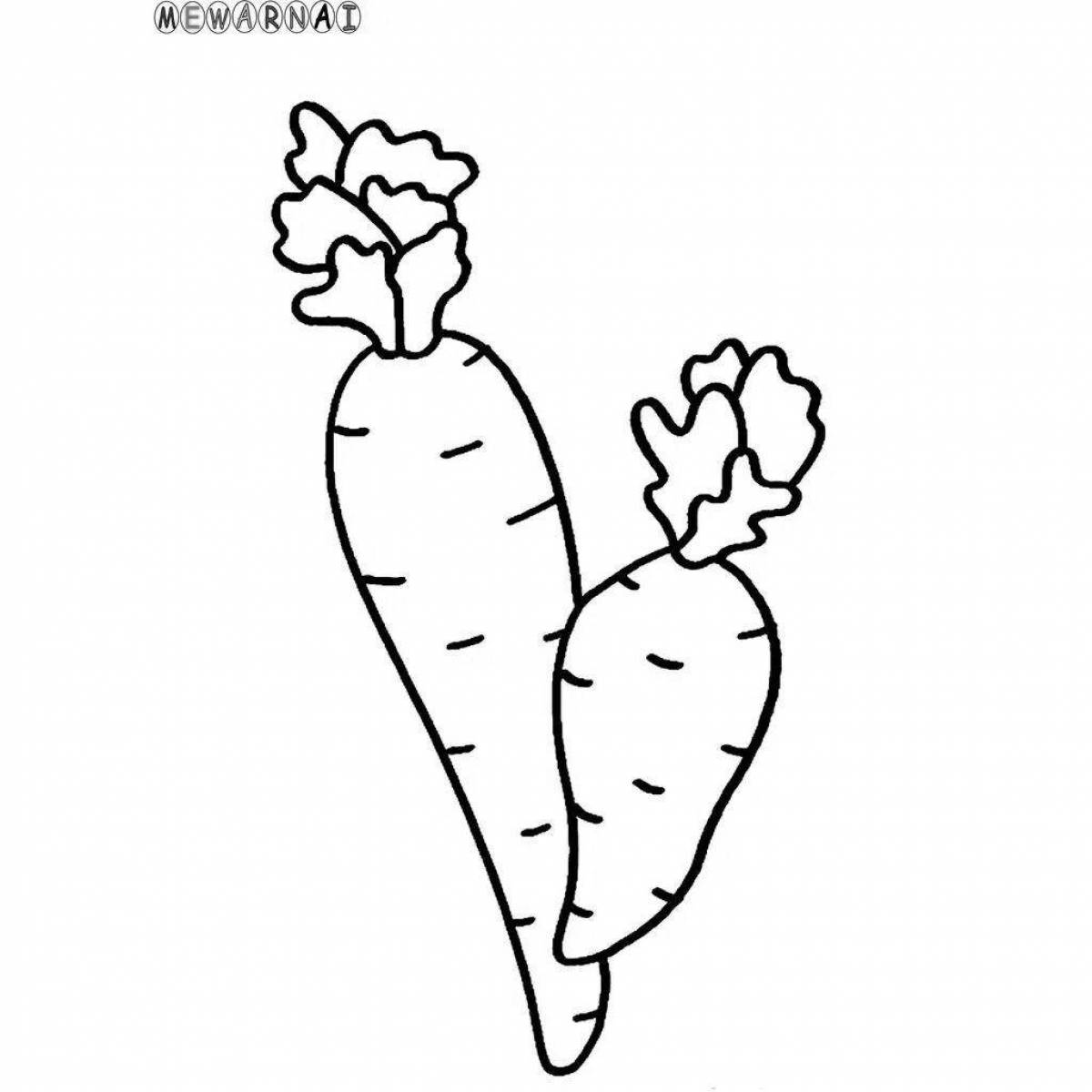 Attractive vegetable coloring book for 3-4 year olds