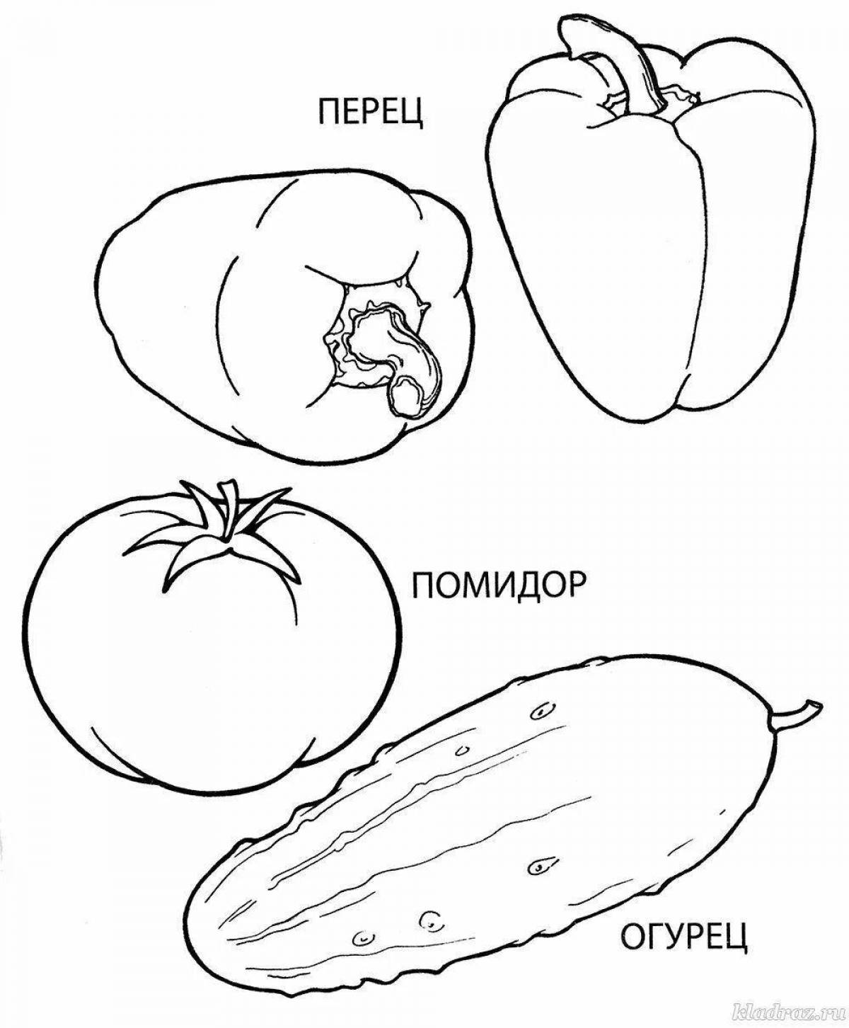 Сладкие овощи раскраски для детей