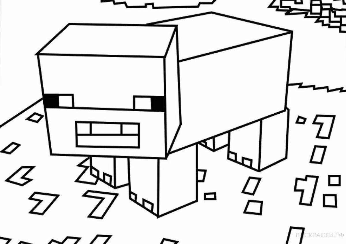 Color-explosive minecraft compote coloring page for kids