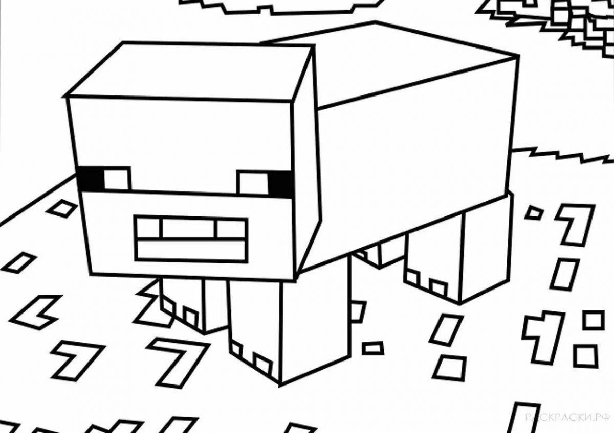 Color-explosive minecraft compote coloring page для детей