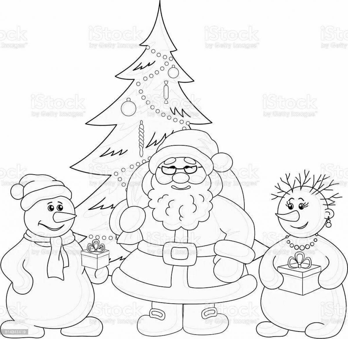 Coloring page adorable santa claus