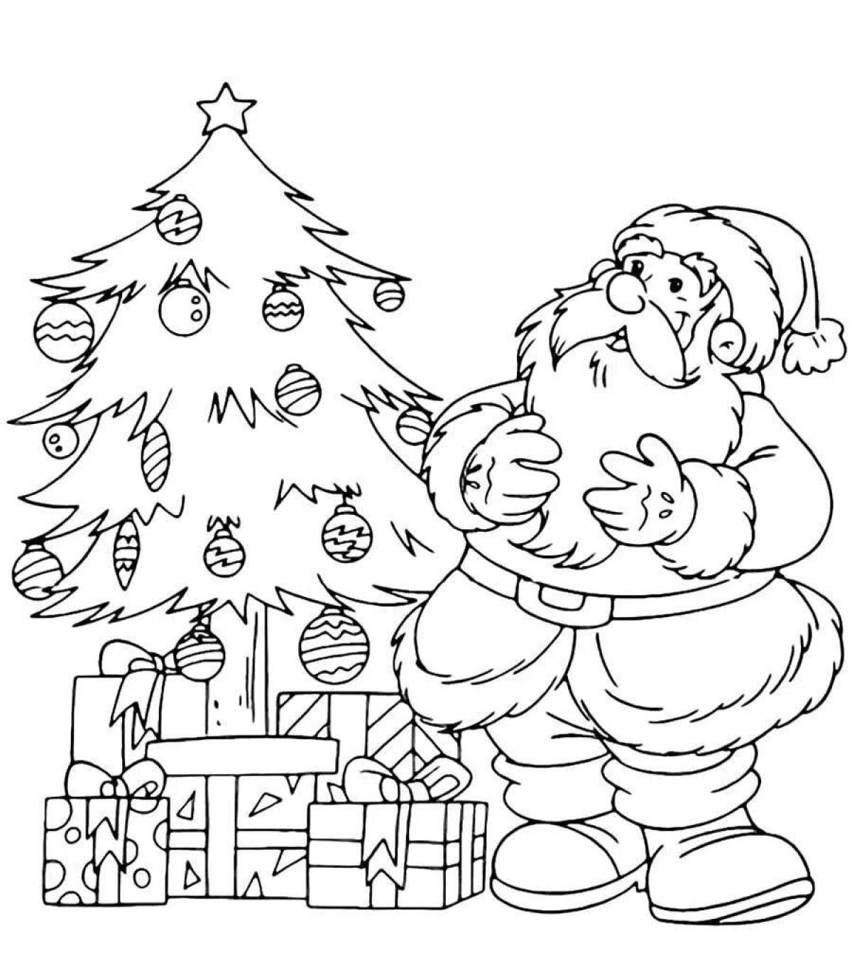 Gorgeous Christmas tree coloring book