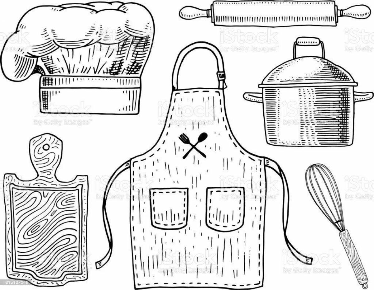 Attractive Chef's Apron coloring book for kids