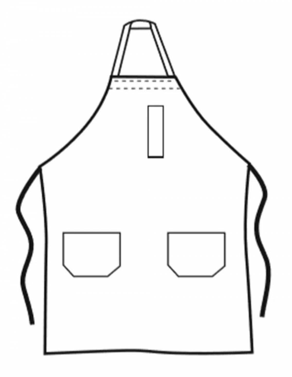 Gorgeous chef's apron coloring page for kids