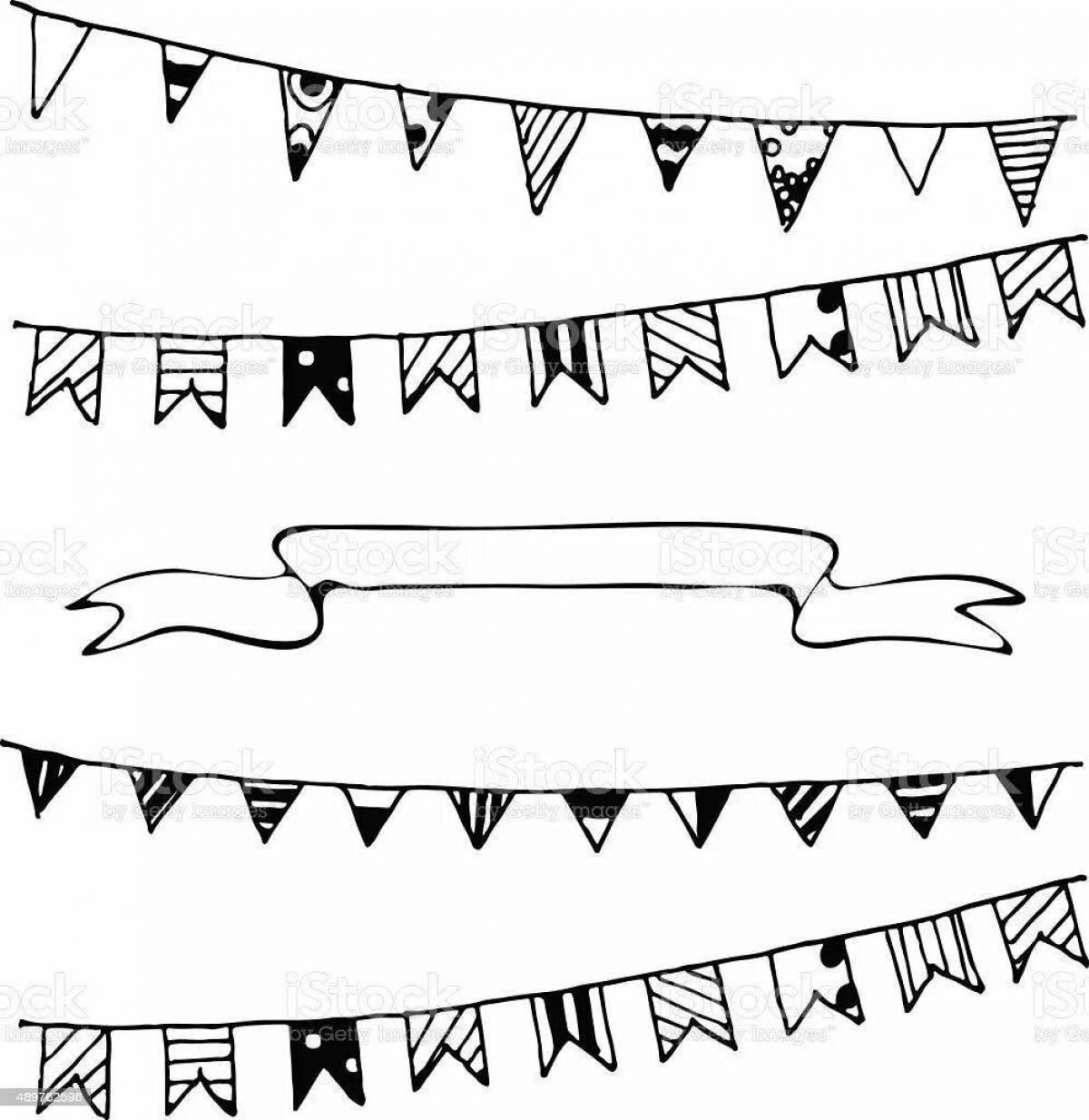 Creative flag coloring page for kids