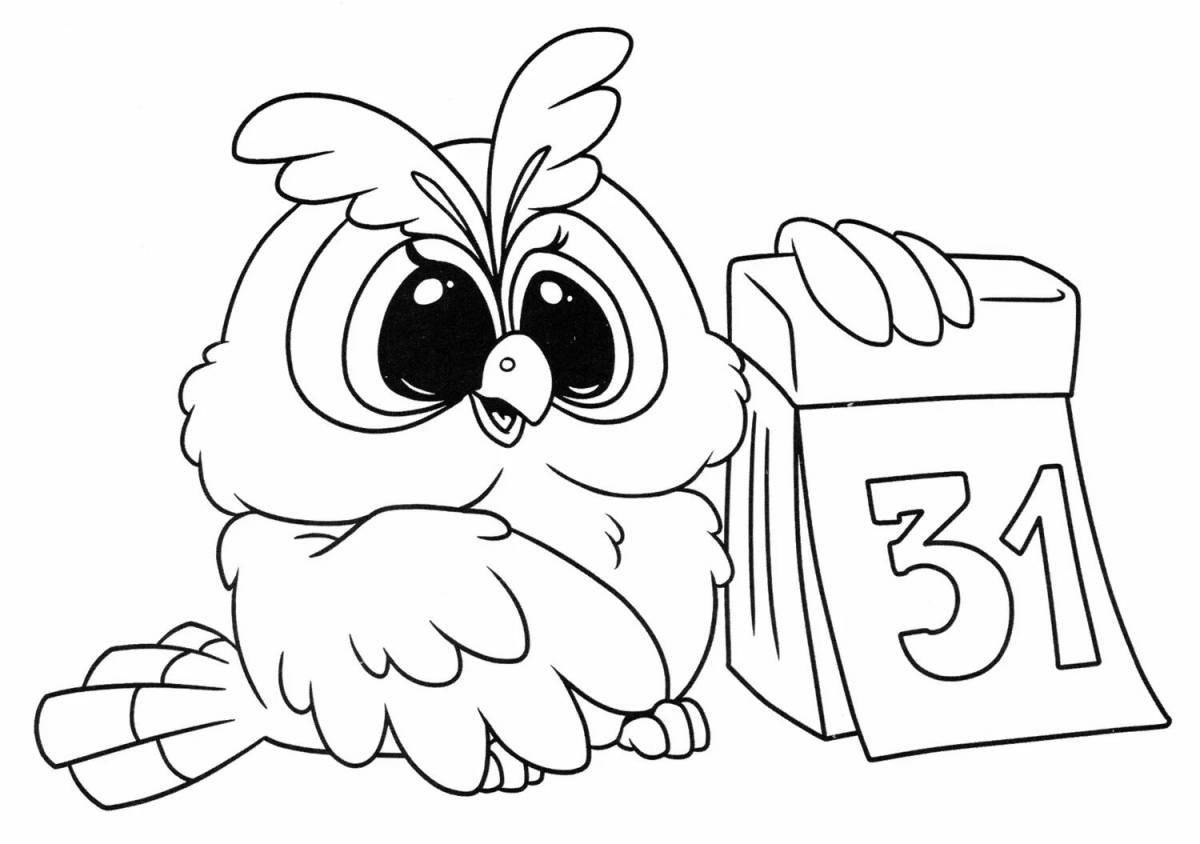 Merry wise owl coloring book for kids