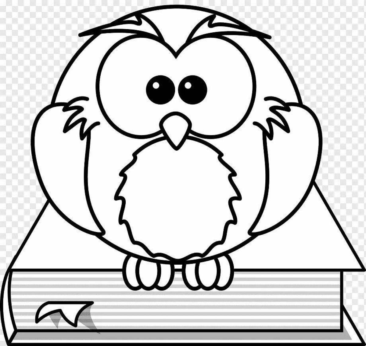 Magic wise owl coloring book for kids