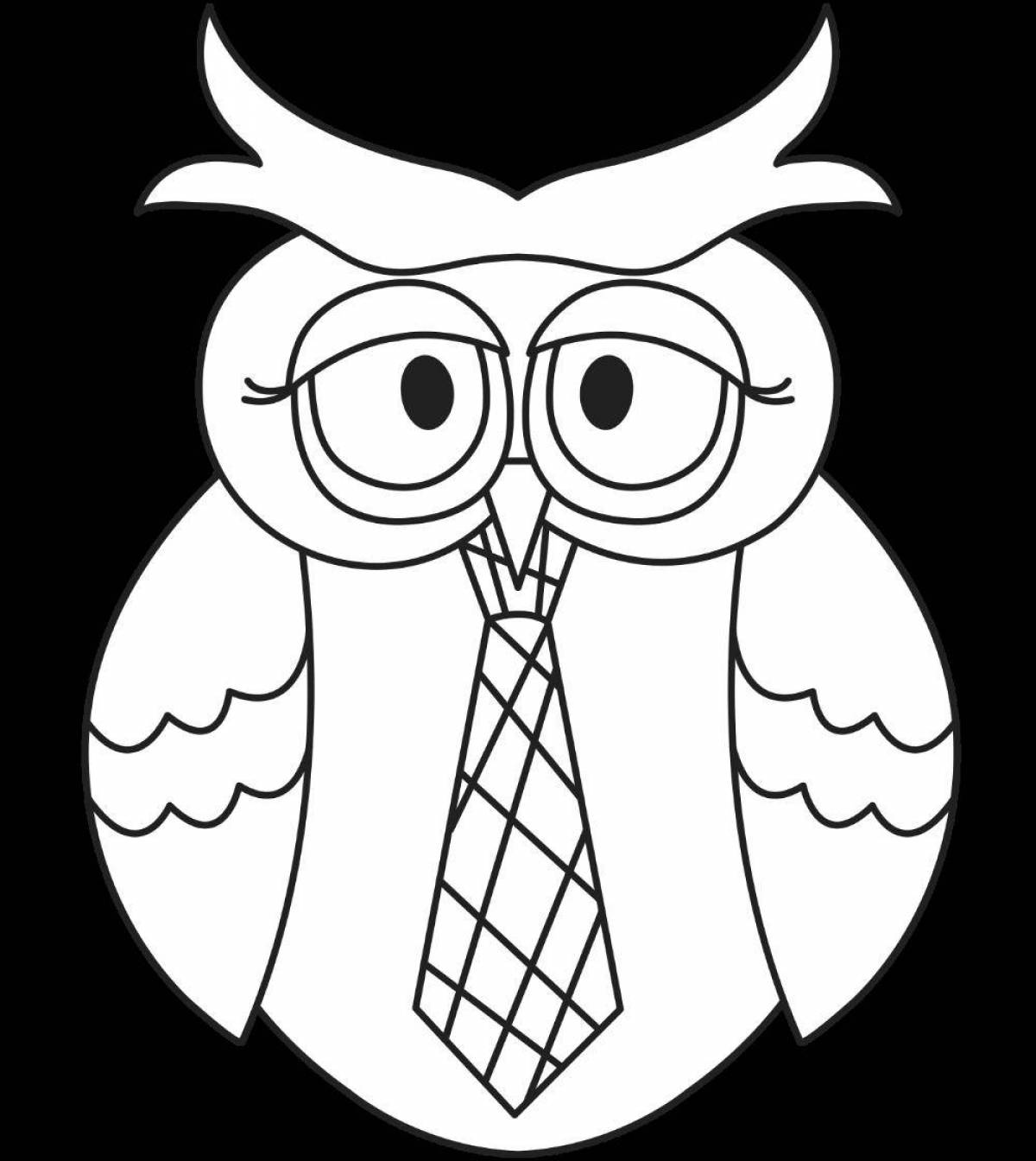 Shining wise owl coloring book for kids
