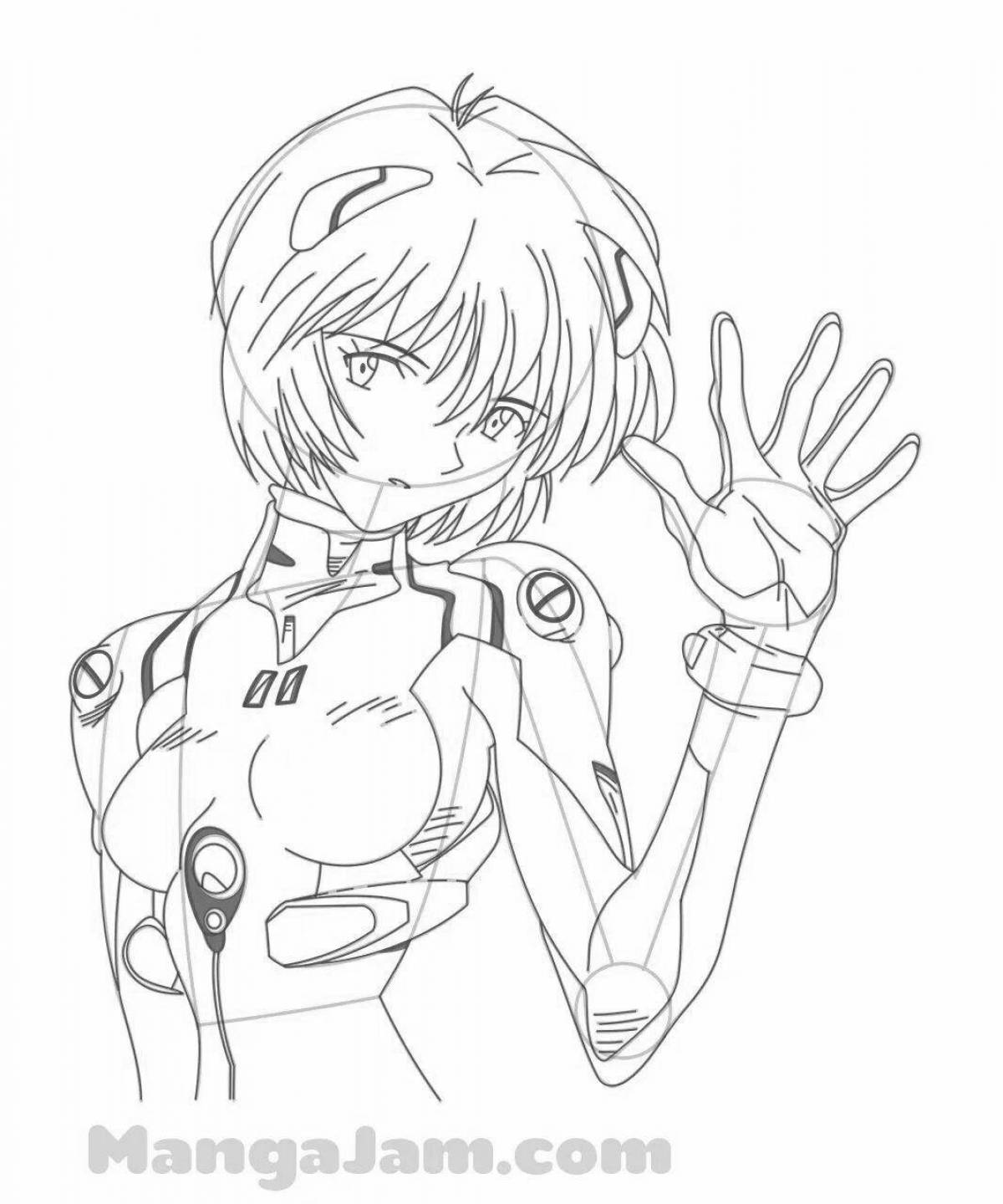 Ayanami Rei full length coloring book