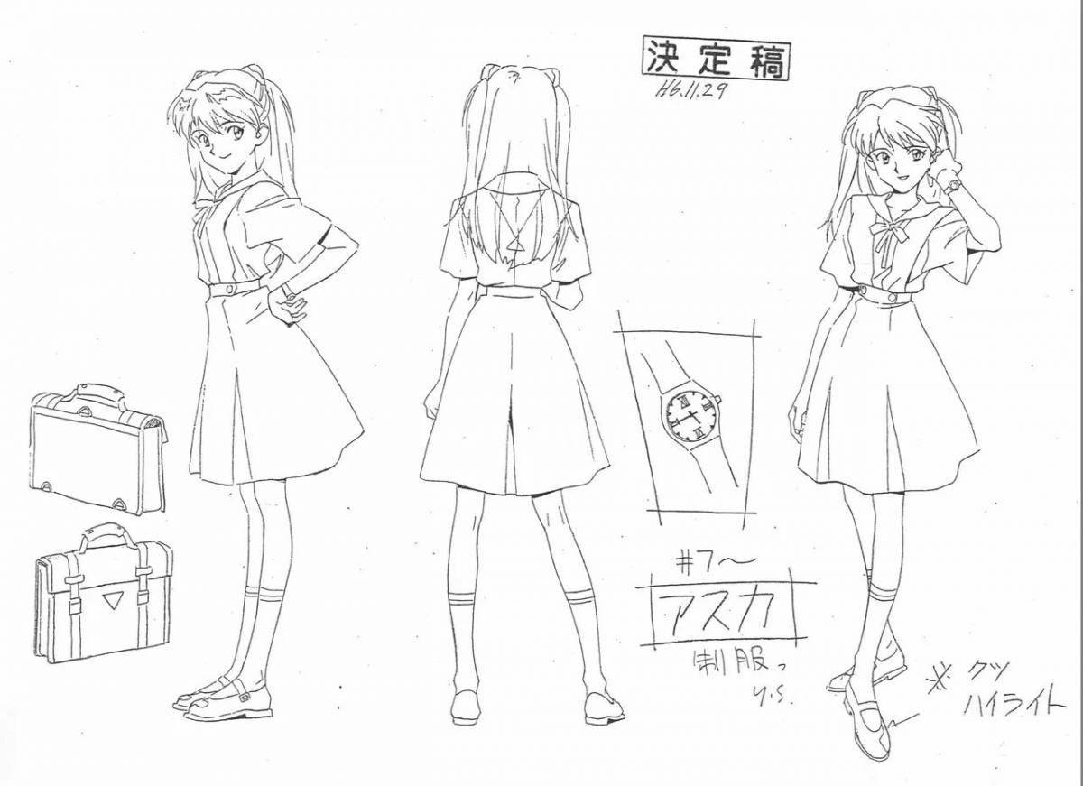 Ayanami Rei's beautiful full body coloring page