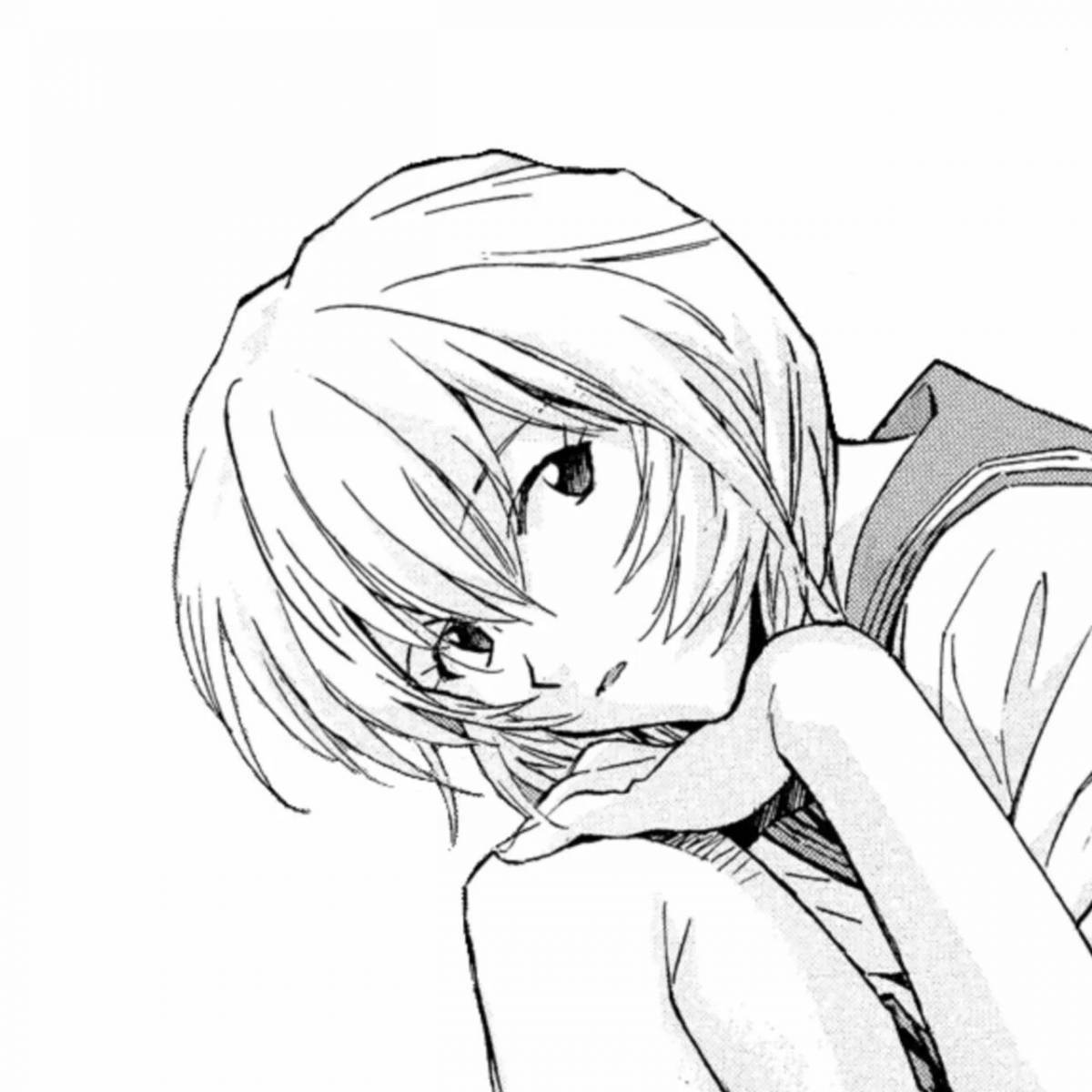 Amazing ayanami rei full body coloring page