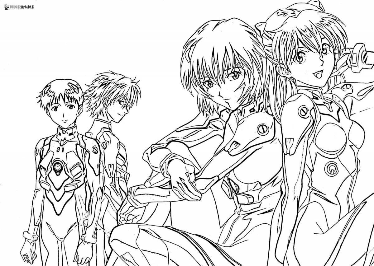 Ayanami rei's outstanding full body coloring page
