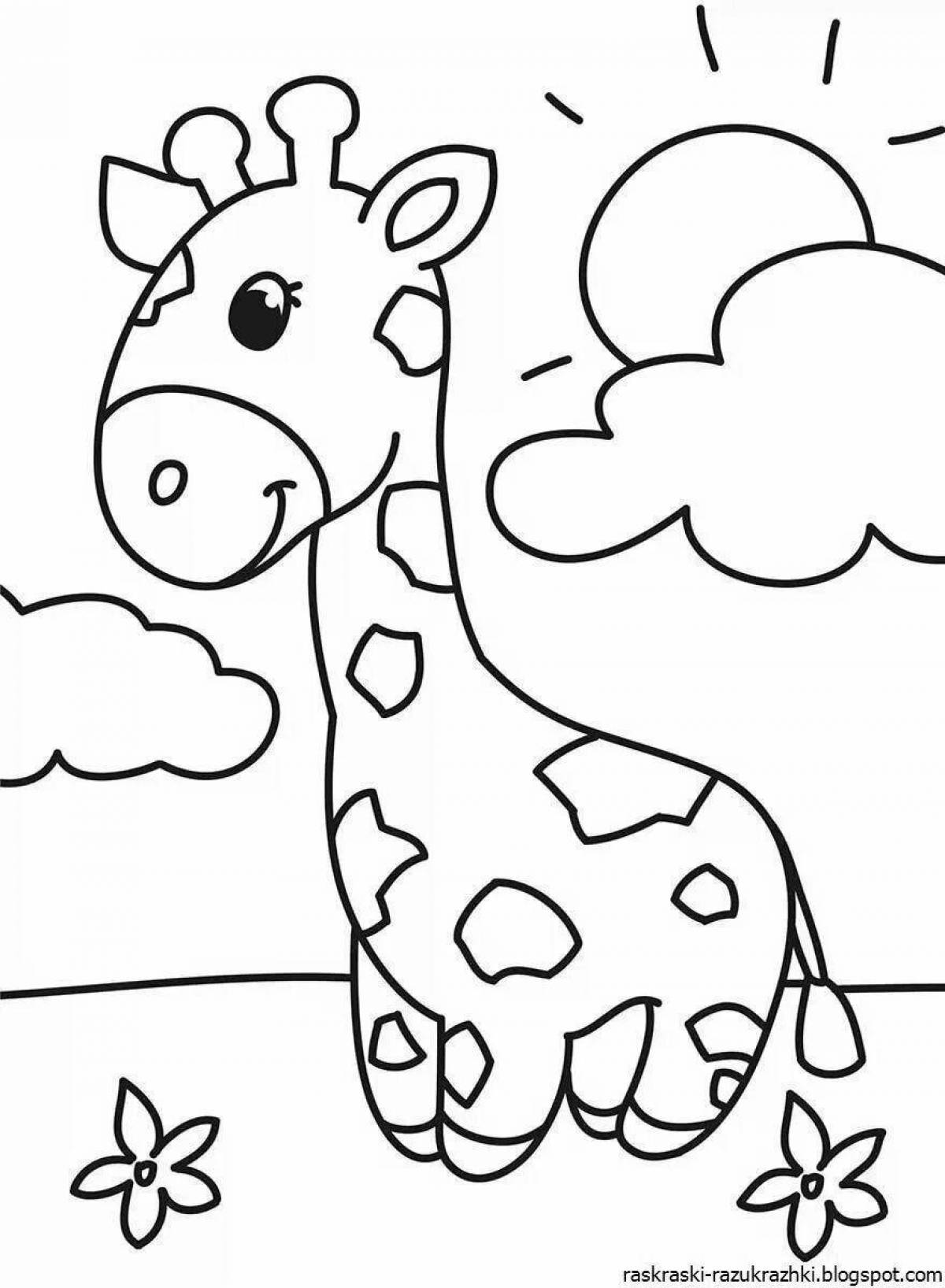 Large coloring book animals for children 5 years old