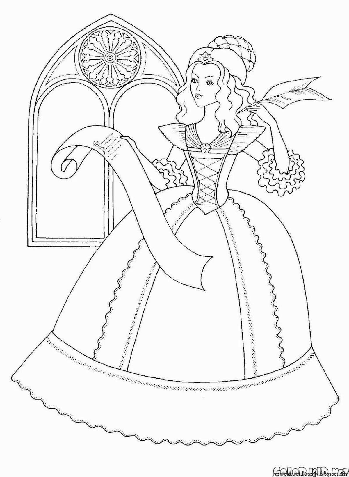 Colourful princess coloring pages for girls 6 years old