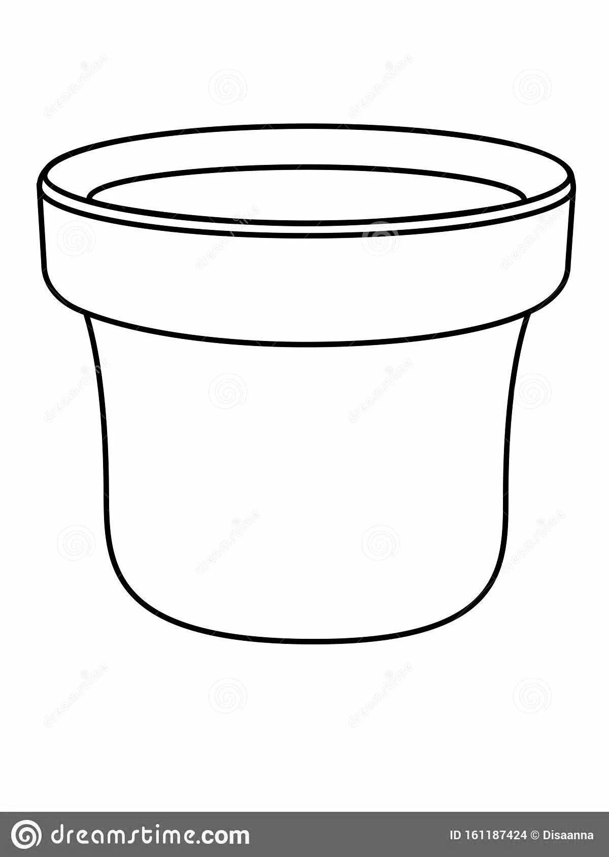 Impressive flower pot coloring page for kids