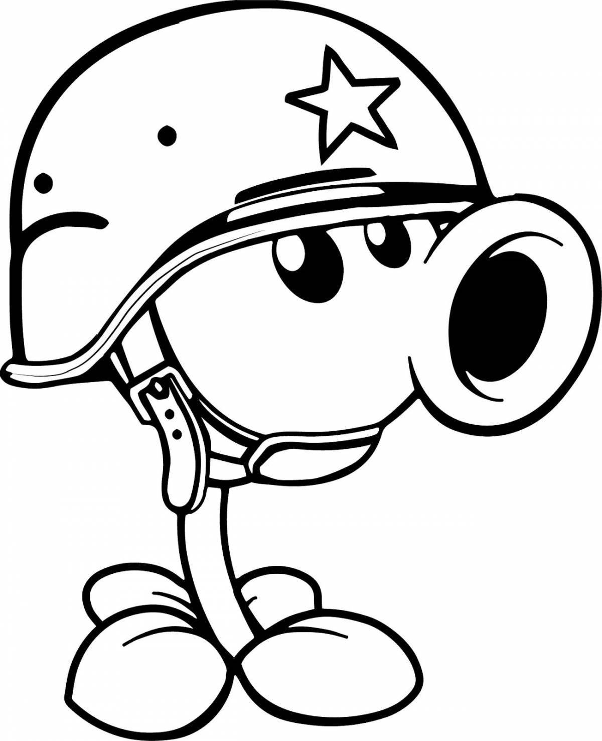 Joyful plants vs zombies 1 plant coloring page