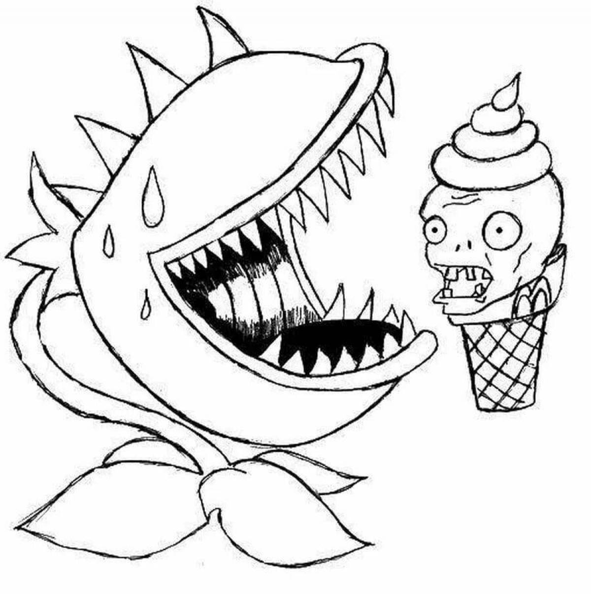 Enchanting plants vs zombies 1 plant coloring page