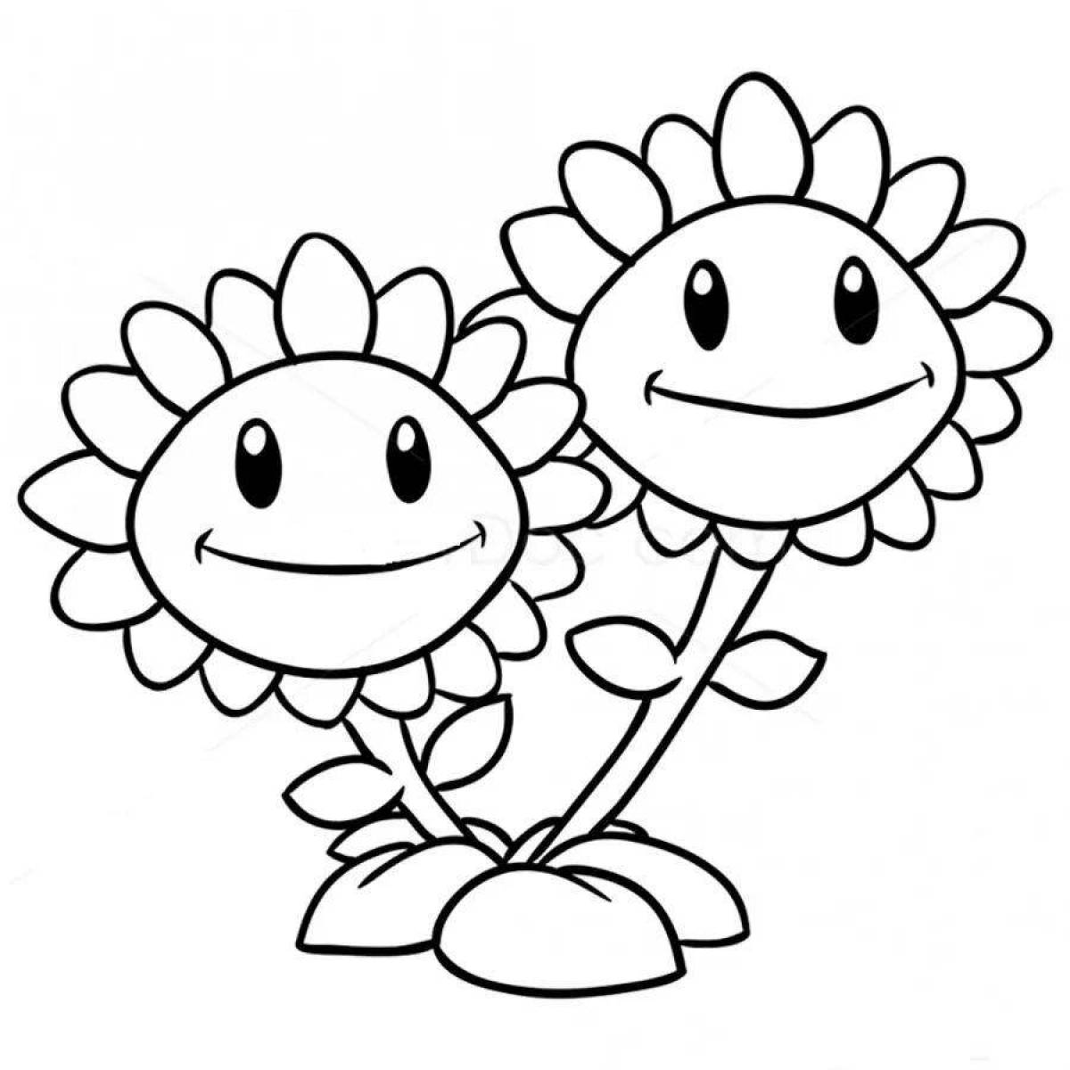 Lovely plants vs zombies 1 plant coloring page