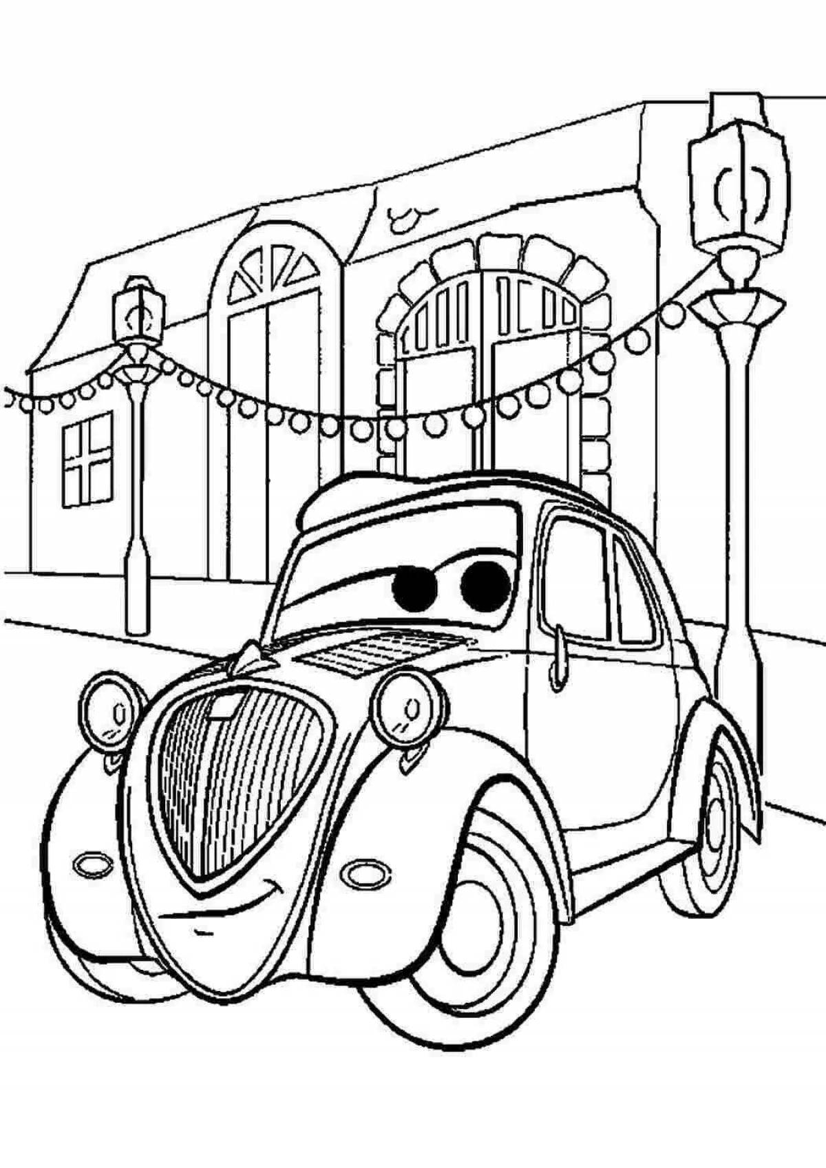 Festive car coloring book