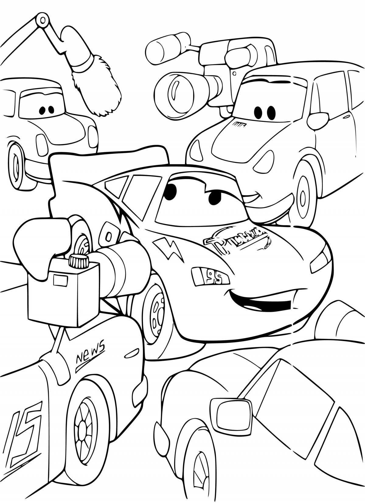 Coloring book shiny car