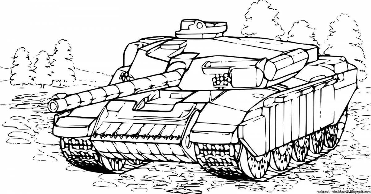 Блестящая раскраска танк для мальчиков 10 лет