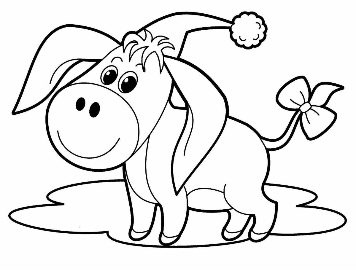 Adorable animal coloring book for 3 year old boys