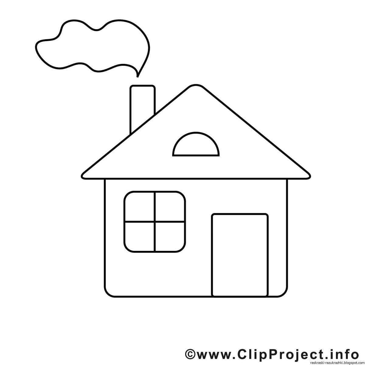 Attractive house coloring for kids 2 3