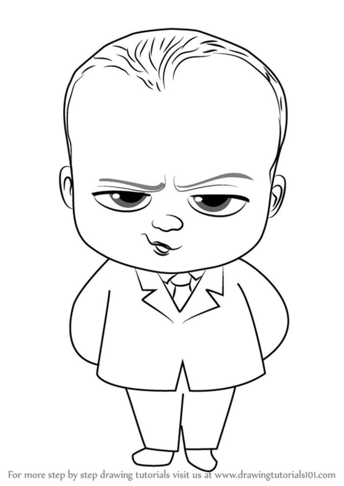 Coloring page adorable baby boss