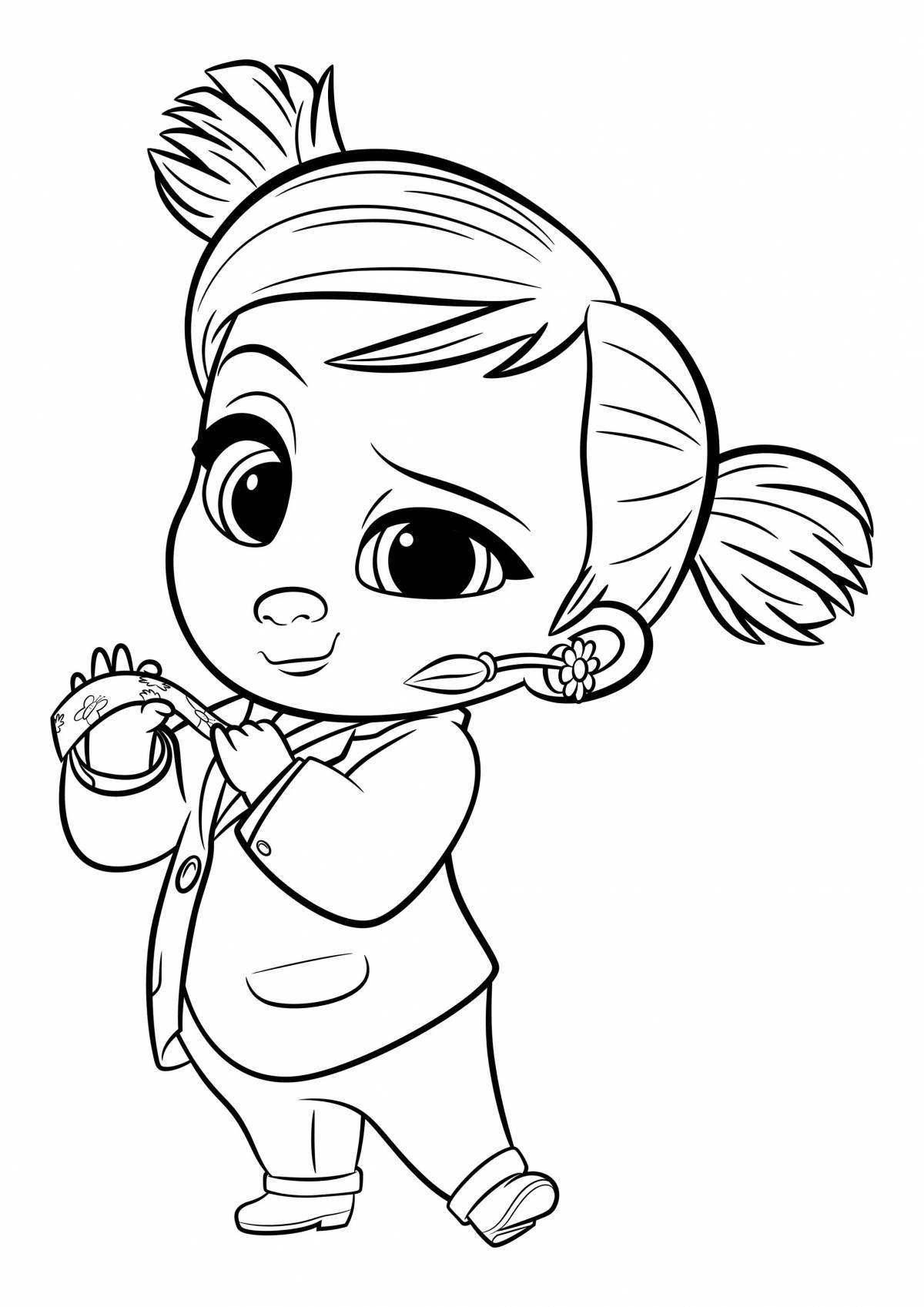 Naughty baby boss coloring page