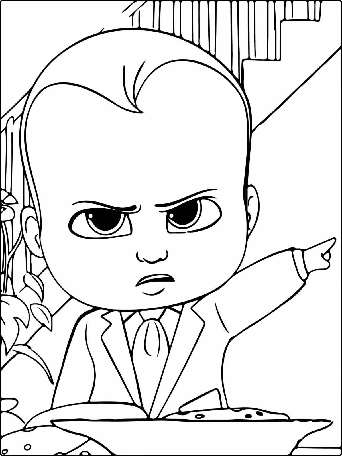 Vivacious baby boss coloring page